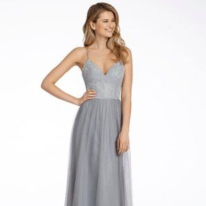 Hayley Paige Bridesmaids Dress Pewter Color